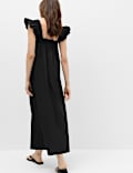 Pure Cotton Shirred Midaxi Smock Dress