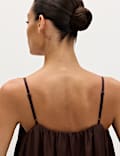 Lace Trim Strappy Midi Tiered Dress