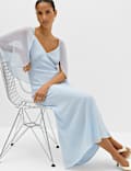 Cape V-Neck Maxi Dress