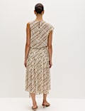 Chiffon Checked Midi A-Line Skirt