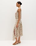 Chiffon Checked Midi A-Line Skirt