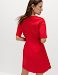Pure Cotton Waisted Mini T-Shirt Dress