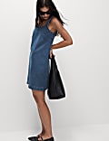 Pure Cotton Denim Mini Shift Dress