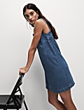 Pure Cotton Denim Mini Shift Dress