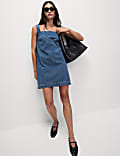Pure Cotton Denim Mini Shift Dress