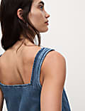 Pure Cotton Denim Mini Shift Dress