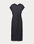 Strukturiertes, schmales Midi-Kleid