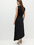 Pure Cotton Tie Waist Midi Column Dress
