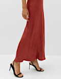Satin Tie Detail Midi Slip Dress