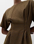 Checked Mini Waisted Dress