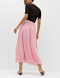 Tie Waist Midi A-Line Skirt