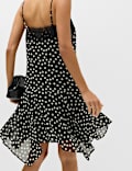 Polka Dot Lace Detail Mini Slip Dress