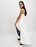 Pure Cotton Shirred Waisted Maxi Dress