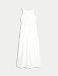 Pure Cotton Shirred Waisted Maxi Dress