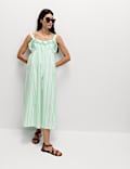 Pure Cotton Striped Midaxi Cami Dress