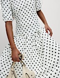 Polka Dot Midi Waisted Dress