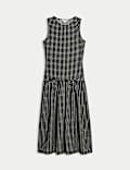 Checked Midi Waisted Dress