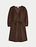 Pure Cotton Corduroy Mini Waisted Tea Dress