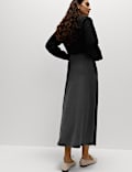 Jersey Seam Detail Midi A-Line Skirt