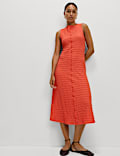 Jersey Textured Midi Column Dress