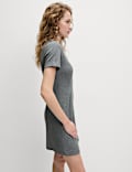 Jersey Round Neck Mini T-Shirt Dress