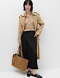 Satin Midi Slip Skirt