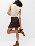 Chiffon Embellished Mini A-Line Skirt
