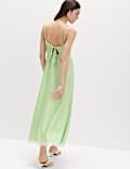 Satin V-Neck Midaxi Slip Dress