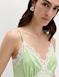Satin V-Neck Midaxi Slip Dress