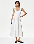 Pure Cotton Midi Cami Shift Dress