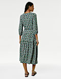 Jersey Printed Midi Tea Dress