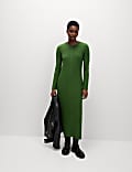 Round Neck Midi Column Dress