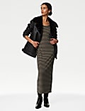 Striped Ribbed Midi Column Dress