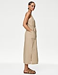 Pure Cotton Square Neck Relaxed Midi Slip Dress