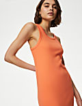Cotton Rich Ribbed Midi Bodycon Dress