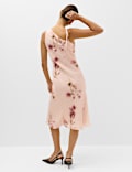 Floral Ruffle Strappy Asymmetric Cami Dress
