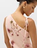 Floral Ruffle Strappy Asymmetric Cami Dress