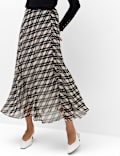 Checked Midi Circle Skirt