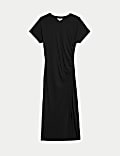 Jersey Ruched Midi Column Dress