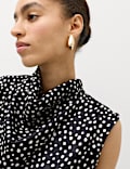 Satin Polka Dot Mini Bodycon Dress