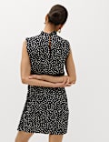 Satin Polka Dot Mini Bodycon Dress