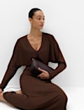 Jersey Cape Detail Midi Column Dress