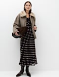 Chiffon Spot Print Midi Tea Dress
