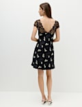 Satin Lace Floral Mini Slip Dress