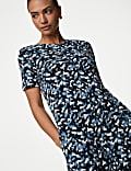 Pure Cotton Printed Midi T-Shirt Dress