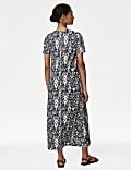 Pure Cotton Printed Midi T-Shirt Dress