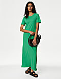 Robe midi style t-shirt en jersey à encolure ronde