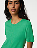 Robe midi style t-shirt en jersey à encolure ronde