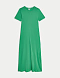 Robe midi style t-shirt en jersey à encolure ronde