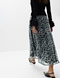 Animal Print Knotted Midi A Line Skirt